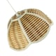 image 3 of Vintage Victorian Rattan Pendant Shade with White Embroidered Trim Brown