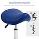 image 6 of HOMCOM PU Leather Saddle Stool w/ Moulded Padded Seat Adjustable Height Blue