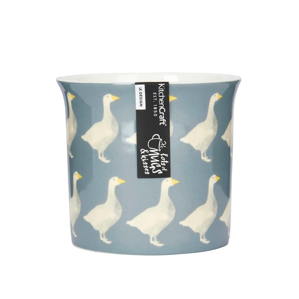 image 1 of KitchenCraft Fine Bone China Geese Mug | Blue