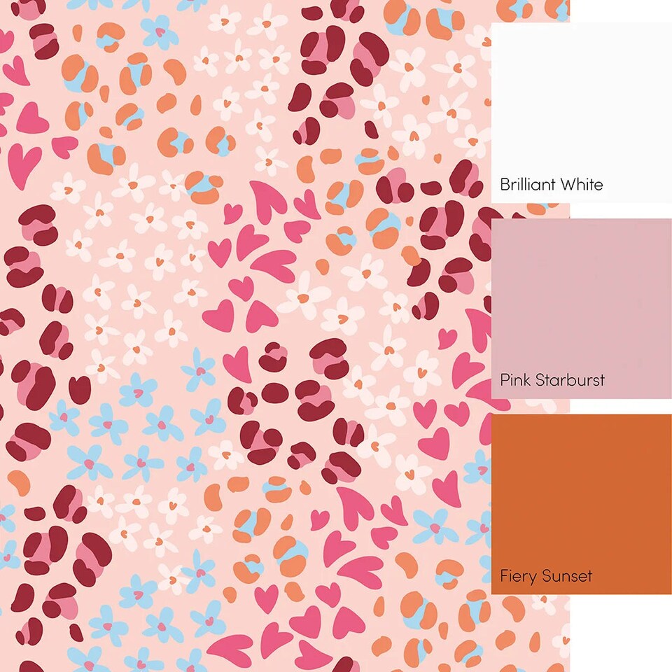 image 1 of Dainty Doodles Full Wall Mural in Multicoloured | Pink | Multicoloured | Large (300cm x 240cm)