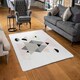 image 2 of Pink & Grey Geometric Triangles (Rug) Multi | Large: 140x200cm
