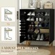 image 9 of HOMCOM Shoe Storage Cabinet with Soft-Close Hinges, Black