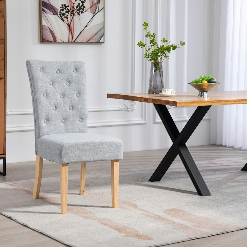 image 1 of Set of 2 Pienza Fabric Dining Chairs - Set of 2