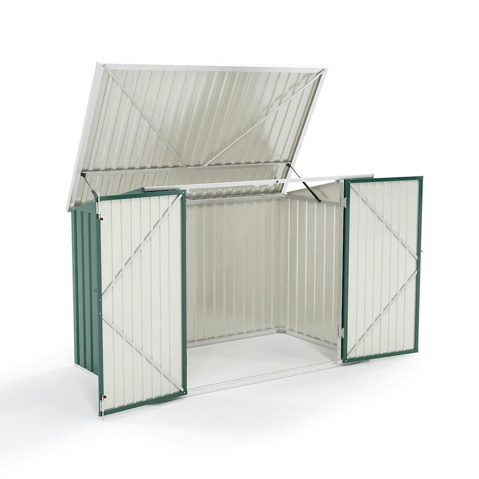 image 1 of Living and Home Heavy Duty Steel Bicycle Storage Shed - Dark Green