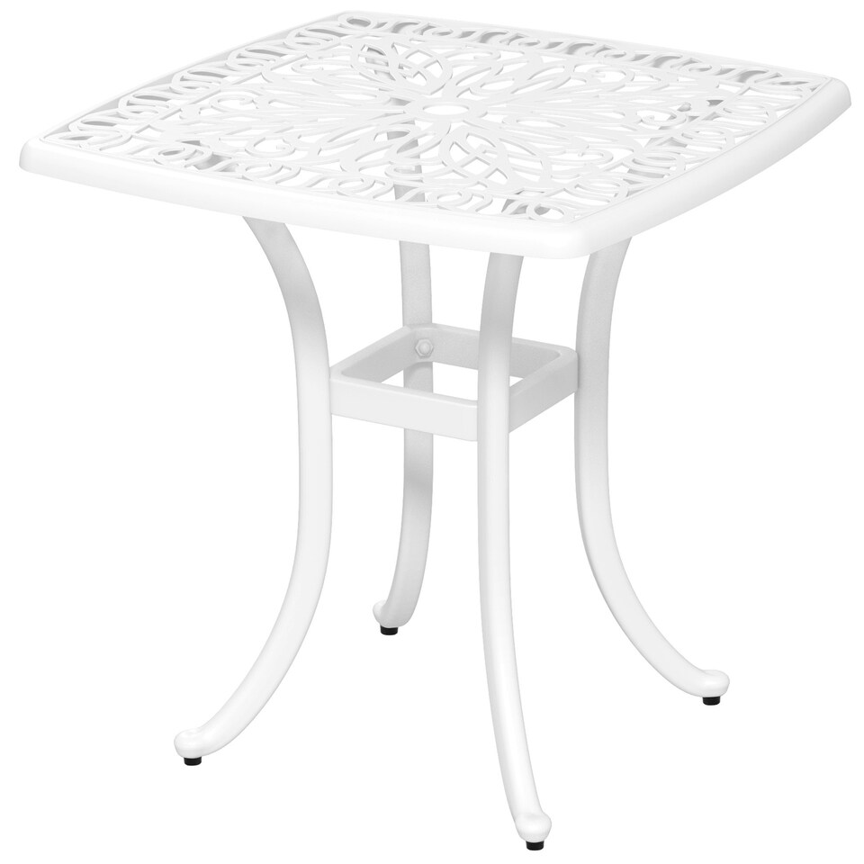 image 1 of Outsunny Cast Aluminium Bistro Table with Umbrella Hole, Bronze Tone