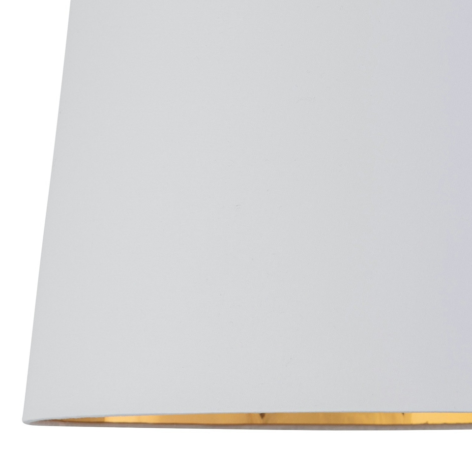 image 1 of First Choice Lighting Set of 2 Zoey White with Gold Inner Easy Fit Pendant or Lamp Shades White | Gold
