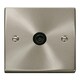 image 1 of SE HOME Satin / Brushed Chrome 1 Gang Single Coaxial TV Socket Black | Satin Chrome