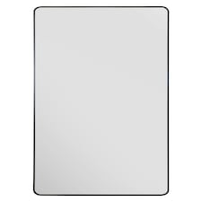 The Angulis - Black Aluminium curved Edge Wall Leaner Mirror 68"x33" (174X85CM) Black