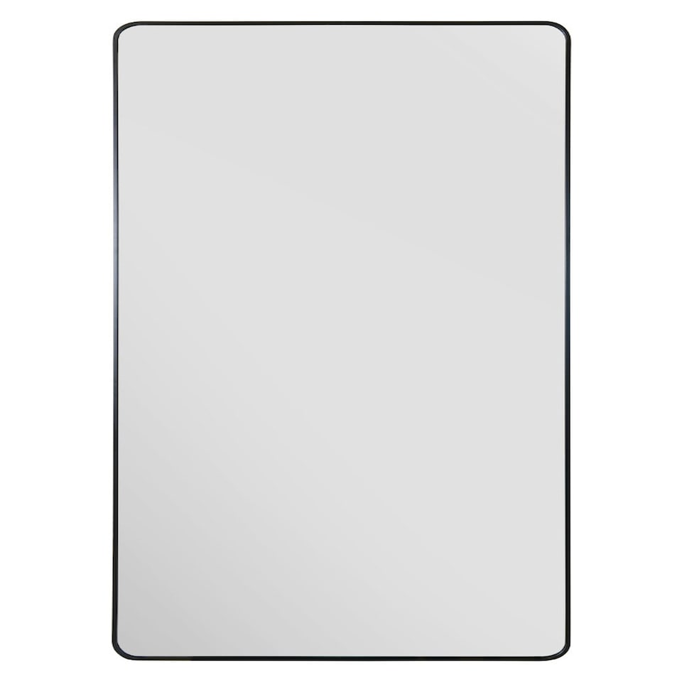 image 1 of The Angulis - Black Aluminium curved Edge Wall Leaner Mirror 68"x33" (174X85CM) Black