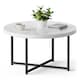 image 1 of VonHaus Mosley Round Coffee Table with White & Grey Marble Design White | Grey