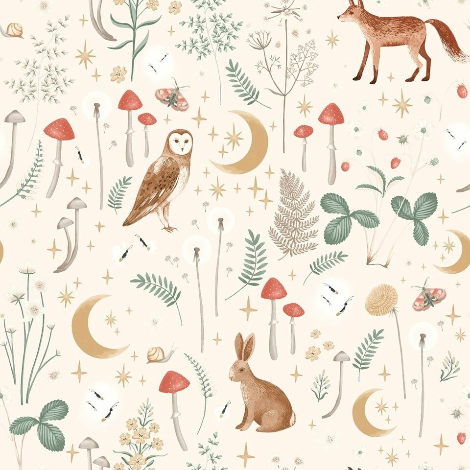image 1 of Muriva Catherine Lansfield Enchanted Twilight Wallpaper - Natural - 10m x 0.5m Cream
