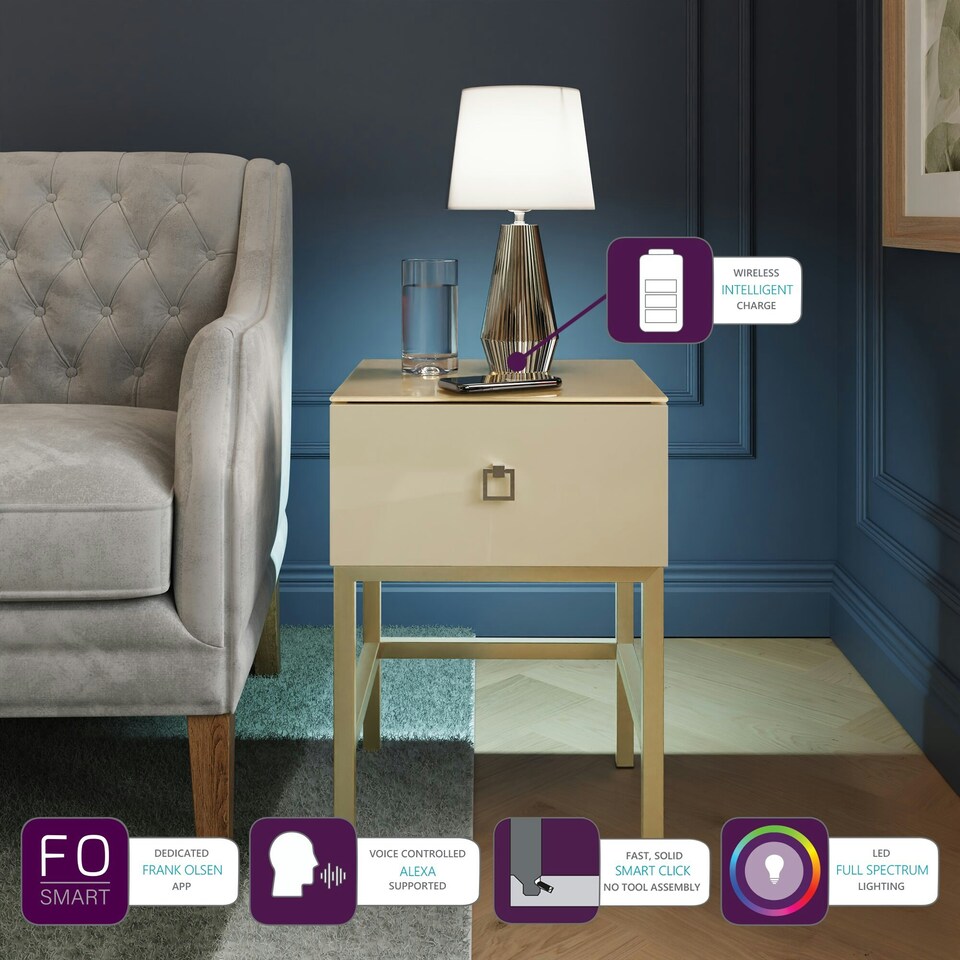 image 1 of Frank Olsen Lyra Lamp/side table White | Alabaster white