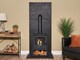 image 2 of OKO S2 Bio Ethanol Stove with Log Storage in Charcoal Grey with Tall Angled Stove Pipe