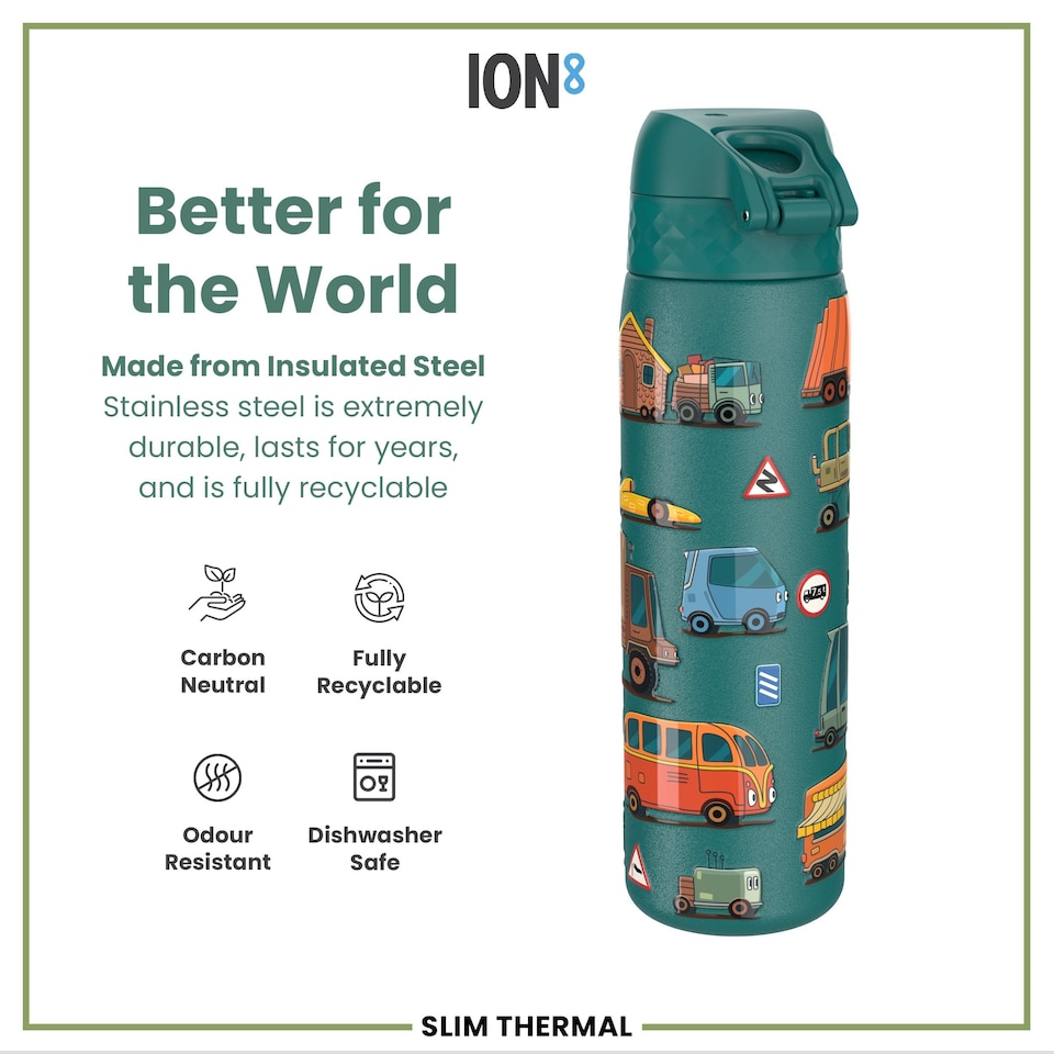 image 1 of Leak Proof Slim Water Bottle, Vacuum Insulated, 500ml (17oz) | Blue | Automobiles | One Size