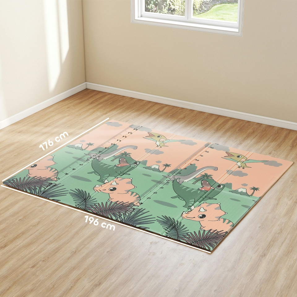 image 1 of AIYAPLAY Baby Play Mat, Foldable Activity Playmat, Dinosaur Theme