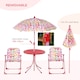 image 6 of Outsunny Kids Folding Picnic Table Chair Set Butterfly Pattern Outdoor Parasol