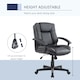image 6 of HOMCOM Swivel Executive Office Chair Mid Back PU Leather Chair w/ Arm, Black