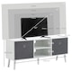 image 7 of HOMCOM Modern TV Cabinet Stand w/ Shelves & Drawers, Bedroom White & Grey