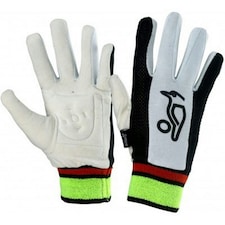 Kookaburra Childrens/Kids Padded Chamois Wicket Keeping Inner Gloves - White/Black/Green - One Size