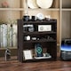 image 2 of HOMCOM 4-Tier Desktop Organiser with Cable Management for Stationery Dark Brown