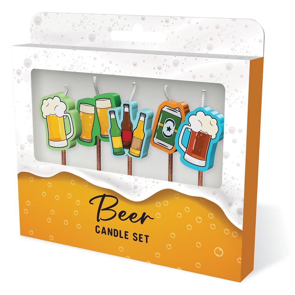 image 1 of Novelty Cake Candle Set - Beer