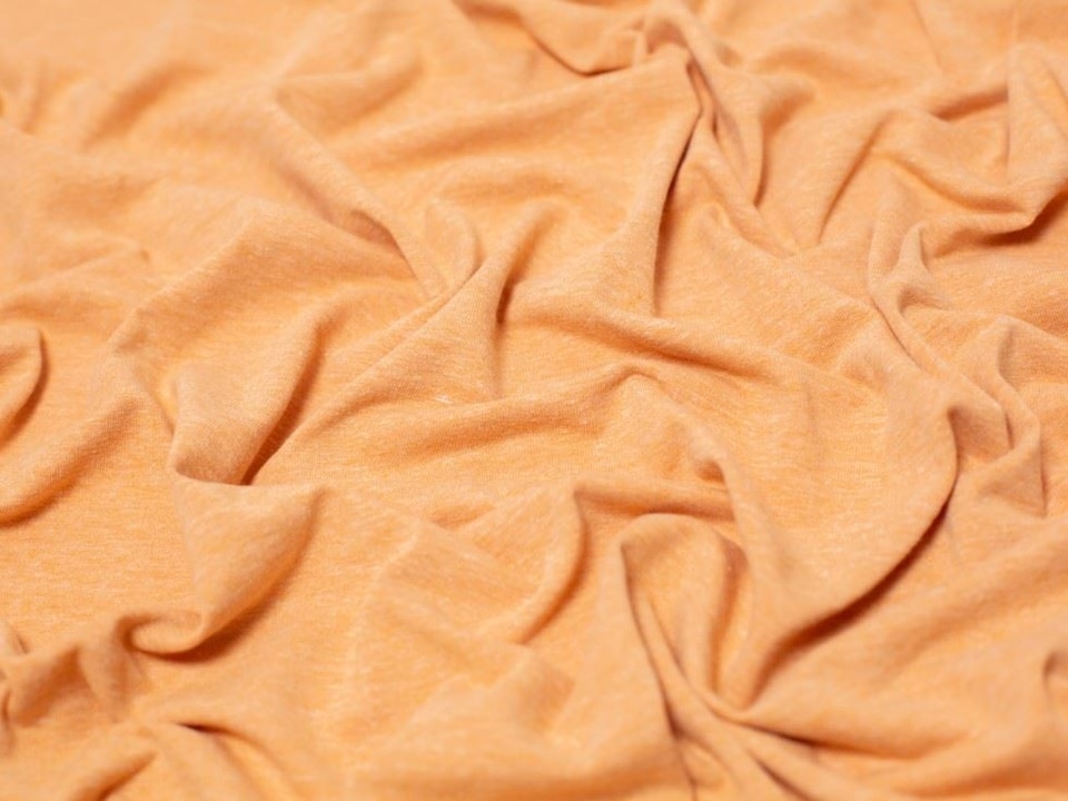 Minerva Core Range Yellow Melange Cotton Jersey Stretch Knit Fabric for Dressmaking, 150cm / 59" Wide - per metre