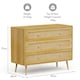 image 3 of VonHaus Rattan Chest of 3 Drawers | Brown
