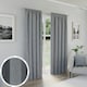 image 1 of Dallas Grey Blackout Curtains 46 x 54 inch (117 x 137 cm) Pencil Pleat 100% Blackout Thermal Noise Reducing Curtains for Bedroom and Living Room