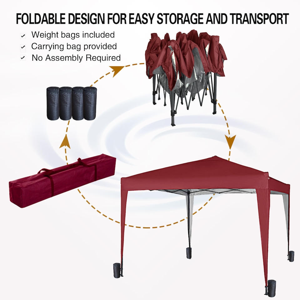 image 1 of MCC Direct Gazebo 3x3 Pop up Red | Red | Red