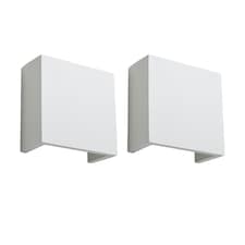 First Choice Lighting Set of 2 Michele White G9 Plaster Wall Lights White