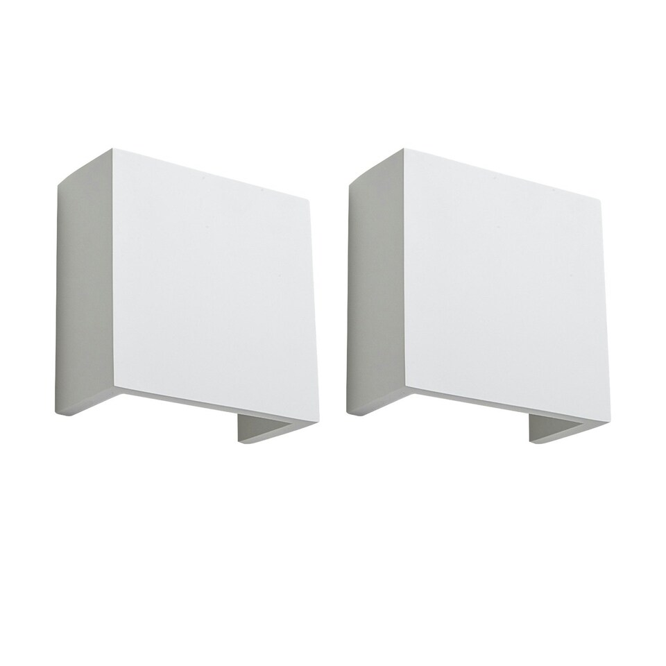 image 1 of First Choice Lighting Set of 2 Michele White G9 Plaster Wall Lights White