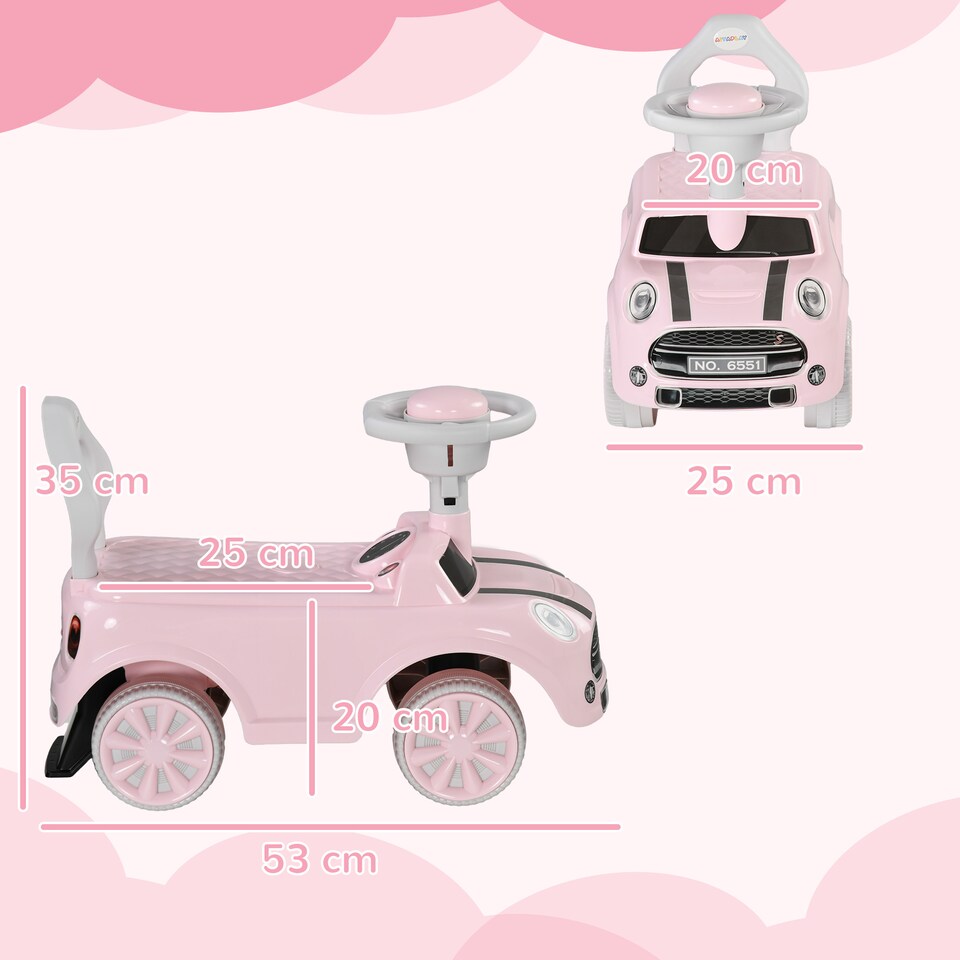 image 1 of AIYAPLAY Ride On Car Foot To Floor Sliding Car w/ Air Horn - Pink