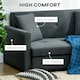image 5 of HOMCOM 2 Seater Sofa Bed Convertible Bed Settee w/ 2 Cushions Storage Dark Grey