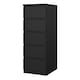 image 3 of Naia Narrow Chest of 5 Drawers in Black Matt