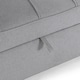 image 5 of Hudson 2-Seater Sofa Bed Linen Fabric with Cup Holders (Light Grey)