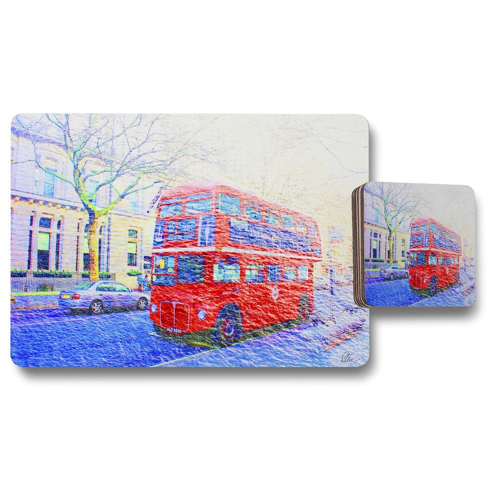 image 1 of london bus red (Placemat & Coaster Set)