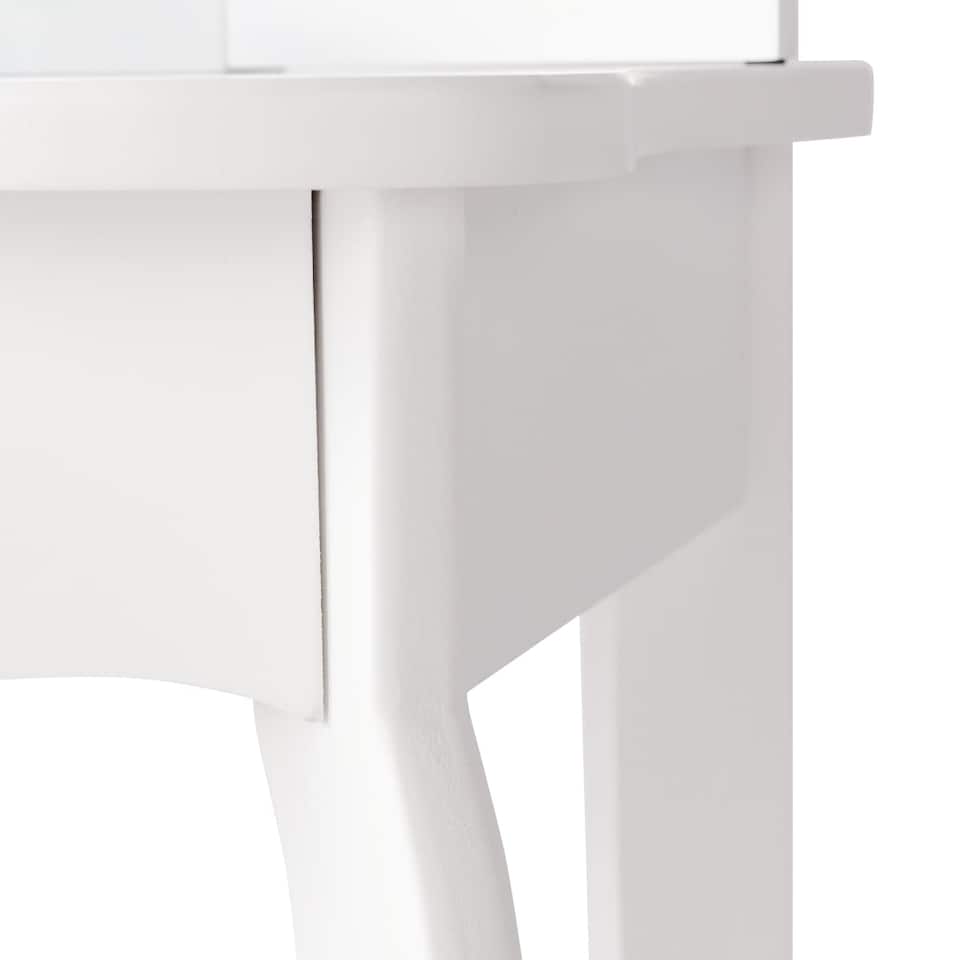 image 1 of COSTWAY Kids Vanity Makeup Table Set Princess Makeup White