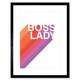 image 1 of Boss Lady Gradient Colour Strong Woman Title 9x7" Black Framed Wall Art Print