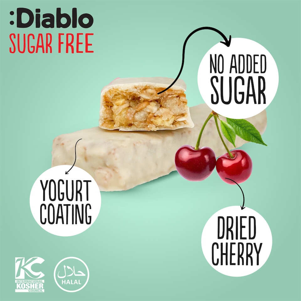 image 1 of Diablo No Added Sugar Yoghurt and Cherry Muesli Bar 30g