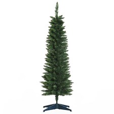 HOMCOM 5FT Pencil Slim Artificial Christmas Tree with Study Stand Tips Green