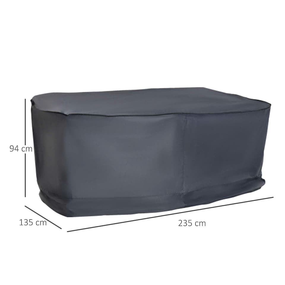 image 1 of Outsunny Patio 2/3 Seater Rattan Sofa Waterproof Furniture Protection Grey