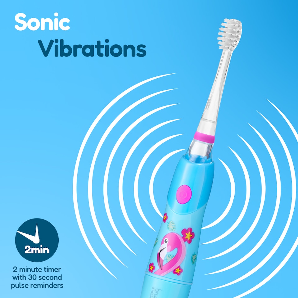 image 1 of Brush Baby Flamingo KidzSonic Kids Electric Toothbrush