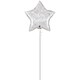 image 1 of Merry Christmas! Festive Silver Helium Foil Shaped Balloon - Inflated Balloon in a Box