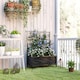 image 2 of Outsunny Garden Raised Bed Planter Box with Trellis, 90 x 40 x 120 cm Black