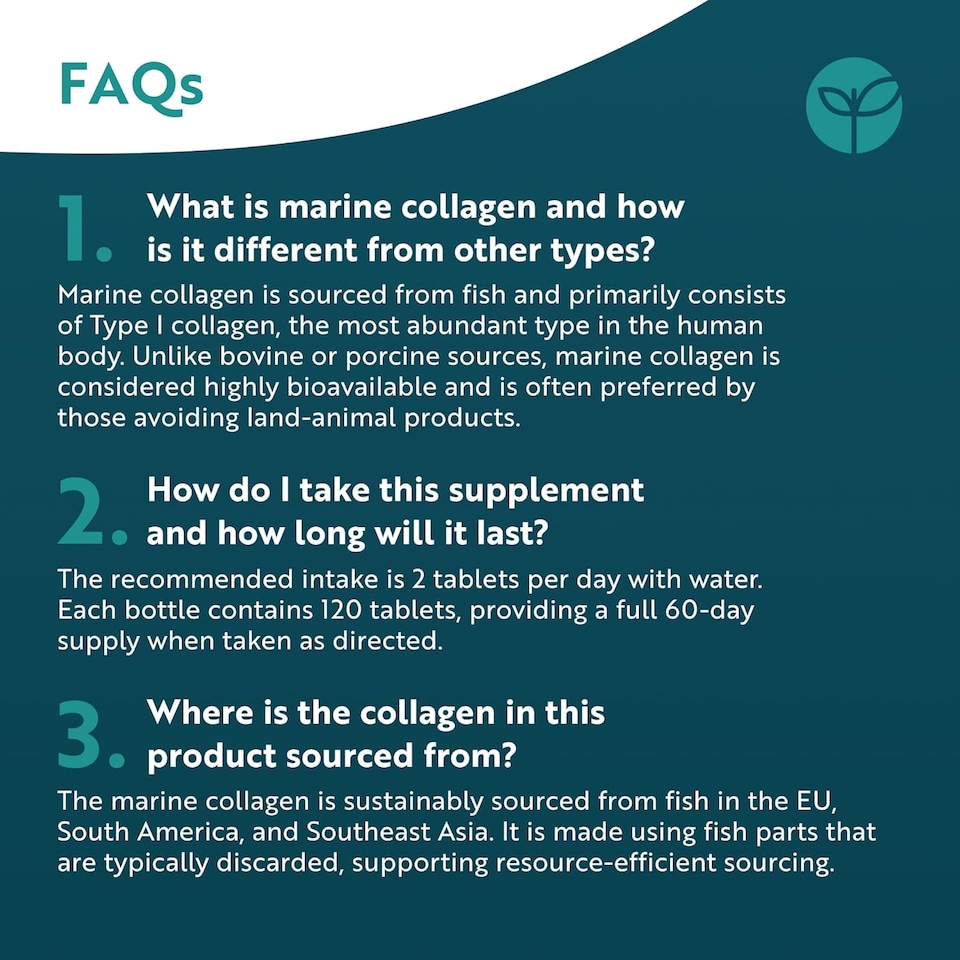 image 1 of Nutravita Pure Marine Collagen 1200mg Bioavailable Hydrolysed Collagen Peptides - Collagen Supplements for Women - 2 Months Supply - 120 Tablets