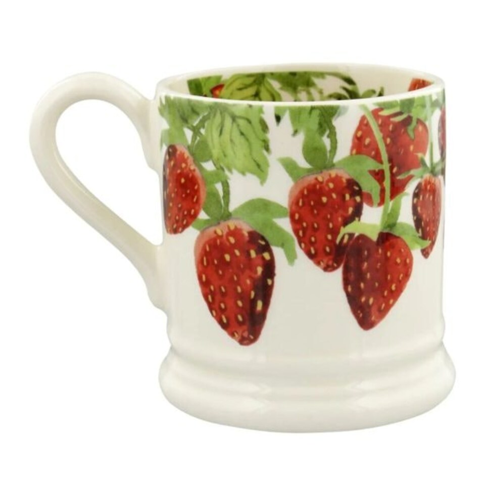 image 1 of Mug: 1 x 300ml Emma Bridgewater Strawberries 1/2 Pint Mug, Ceramic White