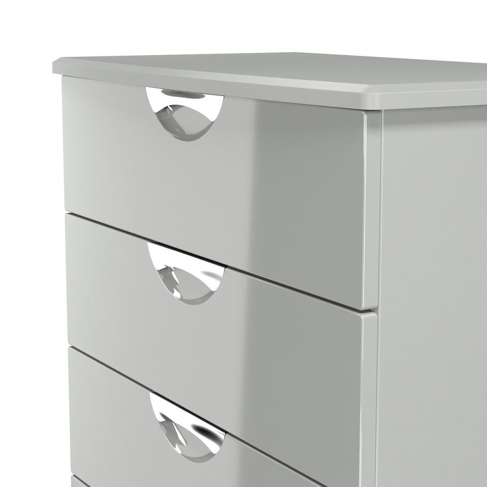 image 1 of Holborn 4 Drawer Chest of Drawers in Grey Gloss & Dusk Grey (Ready Assembled) | Grey | Grey Gloss & Dusk Grey