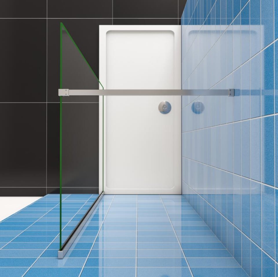 image 1 of Aica Bathrooms 1000x1900mm Walk in Wet Room Shower Screen Panel 8mm EasyClean Glass Shower Cubicle | Chrome