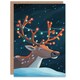 image 1 of Greeting Card Cute Reindeer With String Lights On Antlers Blank For Him Or Her Art Xmas Christmas Card