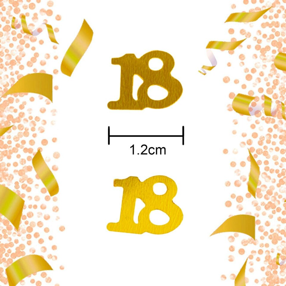 image 1 of 18th Gold Confetti (4 pk)